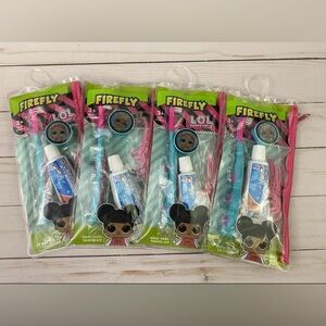 Firefly Toothbrush Dental Travel Kits LOL Surprise Shopkins 4PK Ages 3+